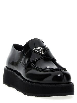 Мокасини з логотипом Prada Чорні2
