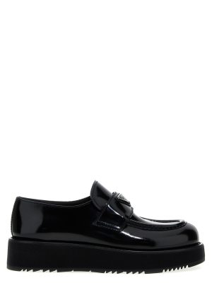 Мокасини з логотипом Prada Чорні1